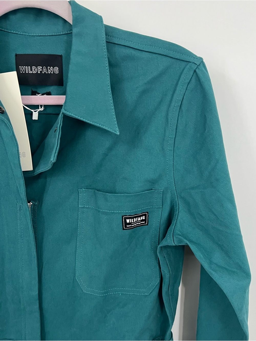 Wildfang the Essential Teal Utility Long Sleeve Jumpsuit Coveralls - Picture 6 of 16
